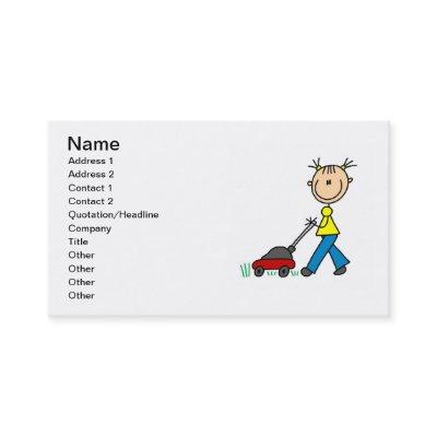 Customizable Girl Mowing Lawn