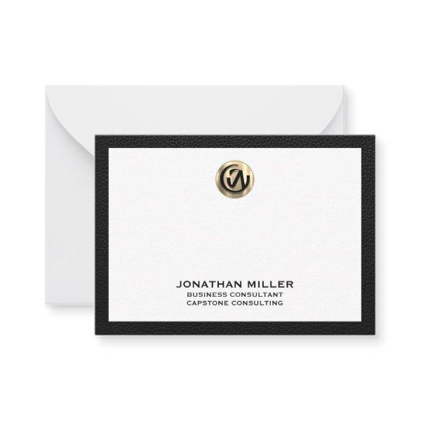Customizable Gold Logo Consulting Flat Notecard
