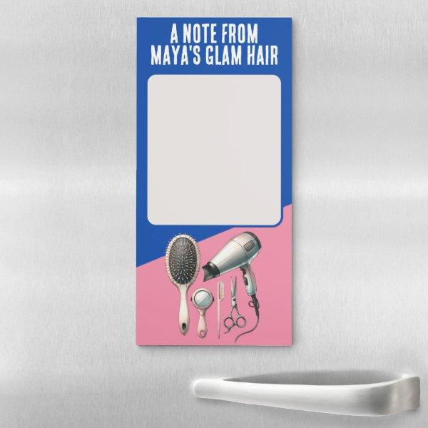 Customizable Hair Stylist Watercolor Magnetic Notepad
