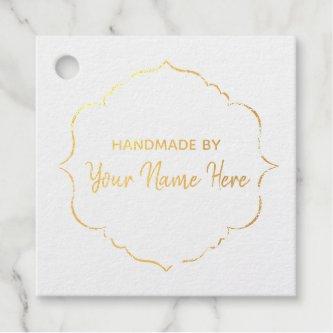 Customizable Handmade Gold Foil Foil Favor Tags