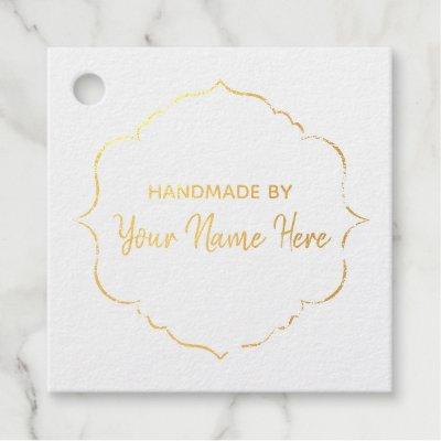 Customizable Handmade Gold Foil Foil Favor Tags
