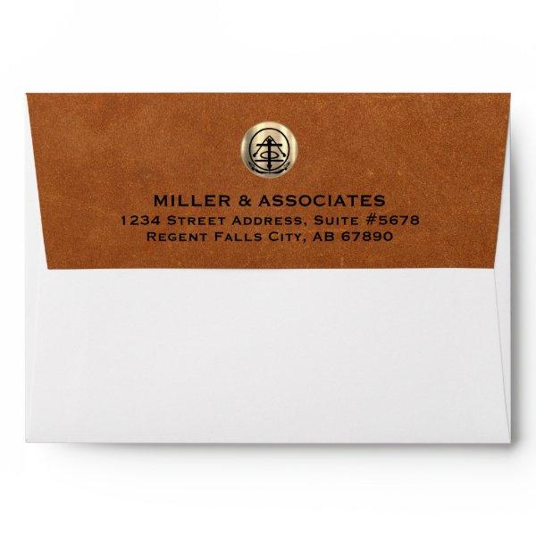 Customizable Metallic Gold Logo Return Address Envelope