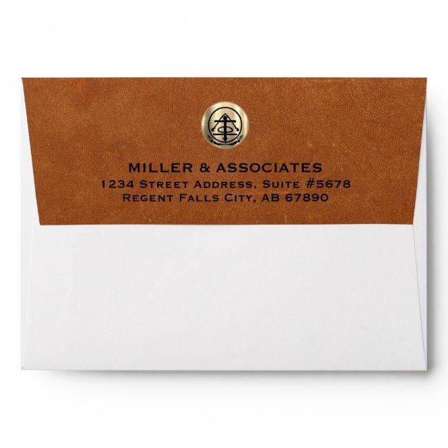 Customizable Metallic Gold Logo Return Address Envelope