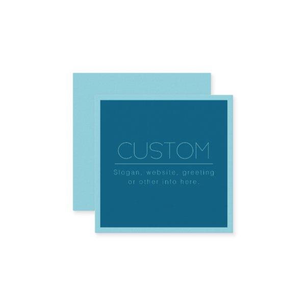 Customizable Modern Text | Ocean & Robin Egg Blue Enclosure Card