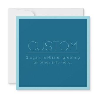 Customizable Modern Text | Ocean & Robin Egg Blue Note Card