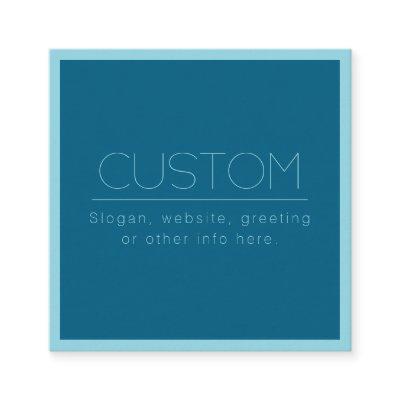 Customizable Modern Text | Ocean & Robin Egg Blue Square
