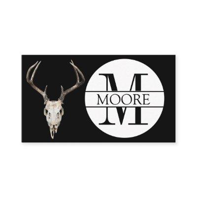 Customizable Monogram Name Deer Skull Antler