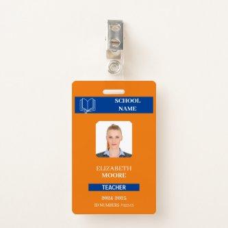 Customizable Teacher & Student ID Card Template Badge