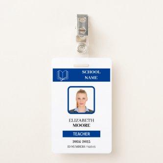 Customizable Teacher & Student ID Card Template Badge