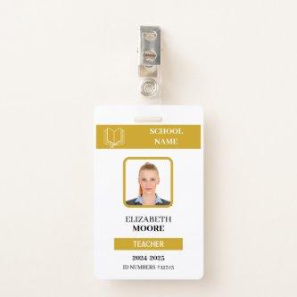 Customizable Teacher & Student ID Card Template Badge