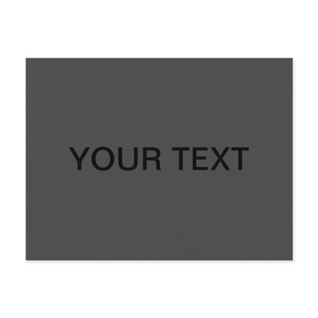 Customizable Text | Bold Modern Black & Dark Grey Postcard