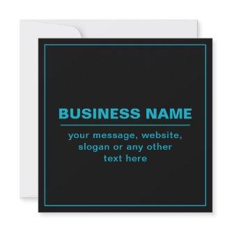 Customizable Text for Business Etc. Editable Black Note Card