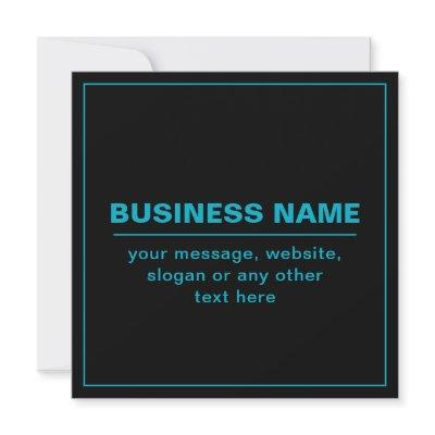 Customizable Text for Business Etc. Editable Black Note Card