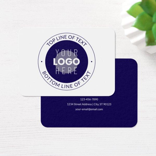 Customizable Text & Your Logo | Dark Blue Purple