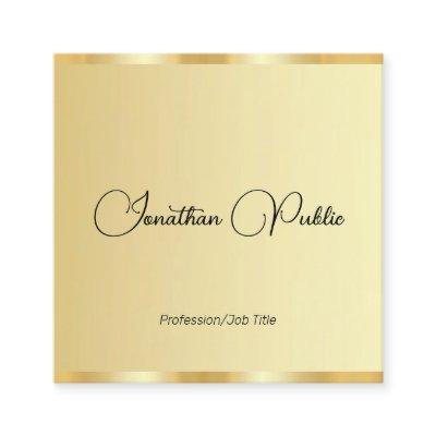 Customizable Typography Script Template Faux Gold Square