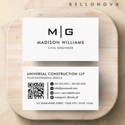 Customizable White And Black  Professional