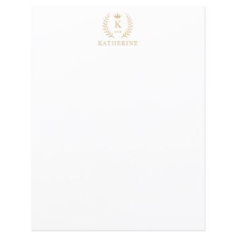 Customize Name & Initial Black White Gold Monogram