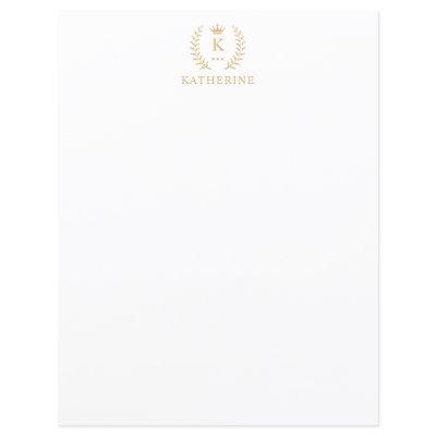 Customize Name & Initial Black White Gold Monogram