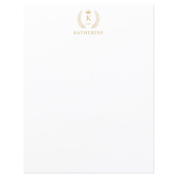 Customize Name & Initial Black White Gold Monogram