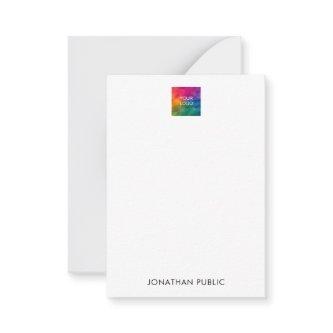 Customize Name Upload Logo Here Trendy Vertical Note Card