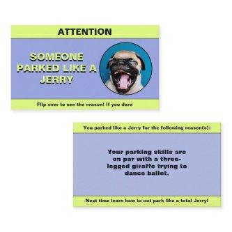 Customize Parked Like a troll, funny parking prank Calling Card