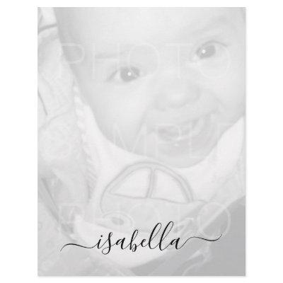 Customize Your Black White photo Monogram name Letterhead