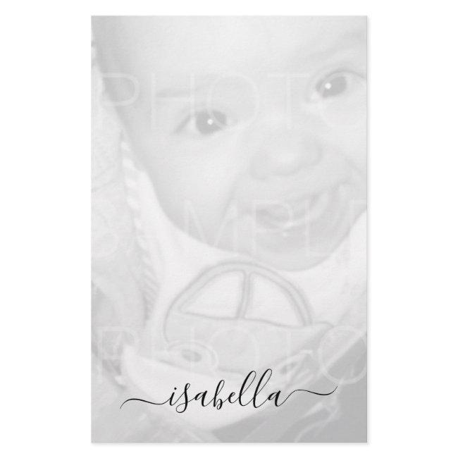 Customize Your Black White photo Monogram name Stationery