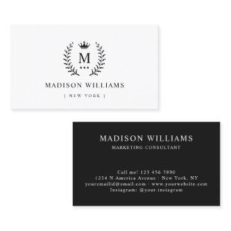 Customized Name & Initial White And Black Monogram