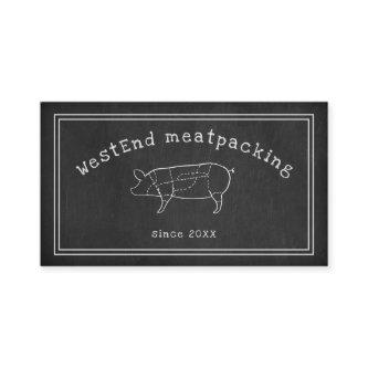 cut pig diagram butcher shop chalkboard