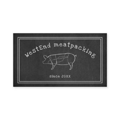 cut pig diagram butcher shop chalkboard