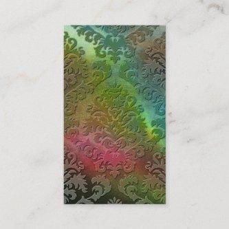 Cut Velvet, SATIN ABSTRACT in TEAL, GREEN and PINK