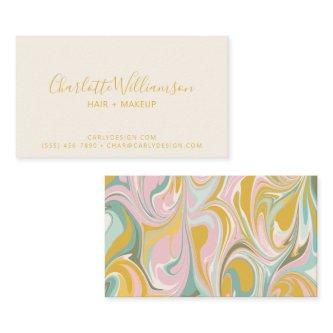 Cute Abstract Marble Swirl in Earthy Pink and Gold