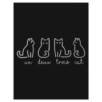 Cute Abstract Un Deux Trois Cat French Kitty Letterhead