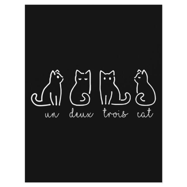Cute Abstract Un Deux Trois Cat French Kitty Letterhead