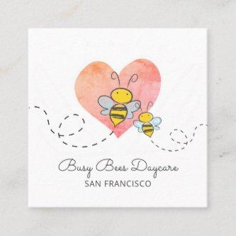 Cute Adorable Busy Bumble Bees Daycare Square