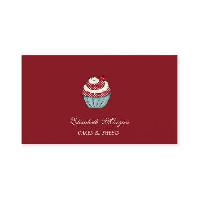 Cute Adorable Cupcake Cherry Red Sweets Bakery