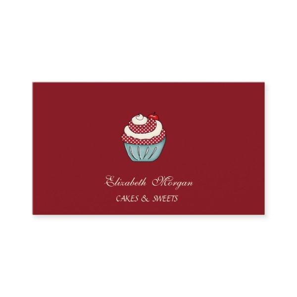 Cute Adorable Cupcake Cherry Red Sweets Bakery