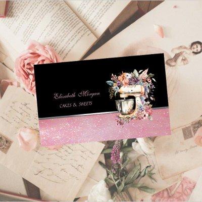 Cute Adorable Floral Mixer Cupcake Bakery