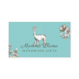 Cute Adorable Llama Watercolor Sketch Floral