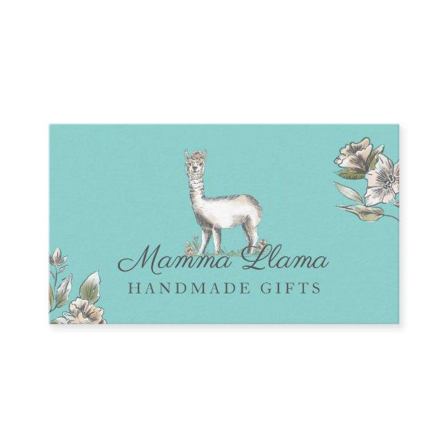 Cute Adorable Llama Watercolor Sketch Floral