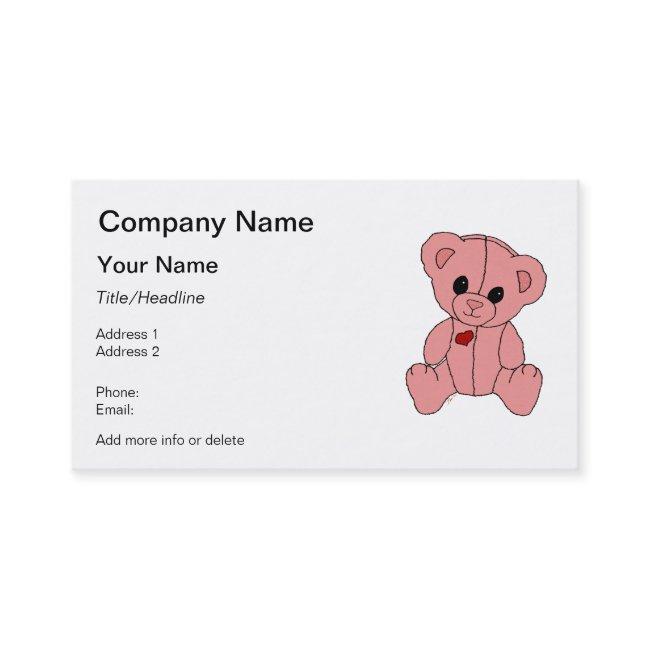 Cute and Happy Pink Teddy Bear