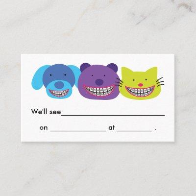 Cute Animals in Braces Orthodontist Appointment Card