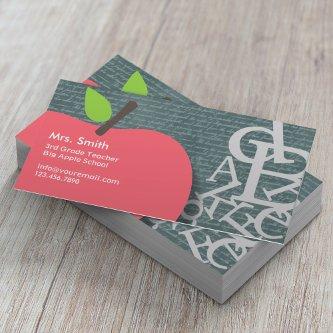 Cute Apple Scripts & Chalkboard School Teacher