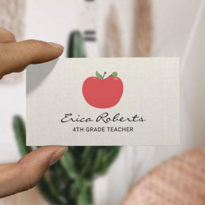 Cute Apple & Worm Teacher Tutor