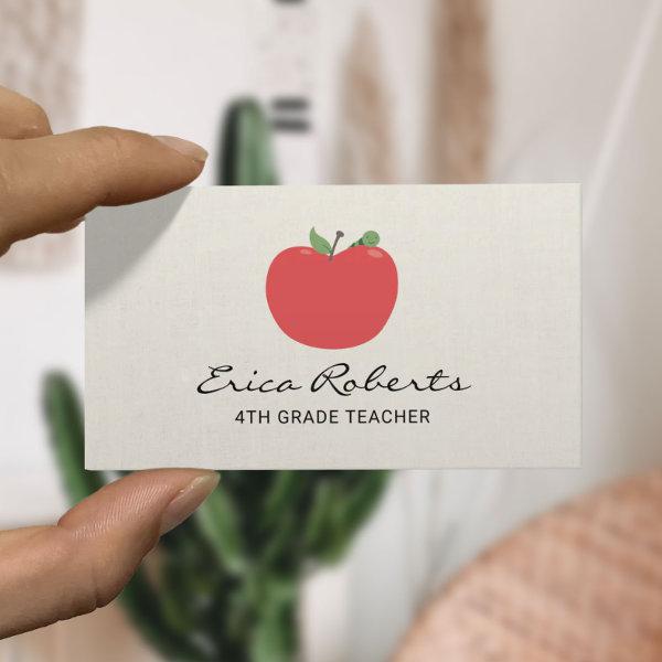 Cute Apple & Worm Teacher Tutor