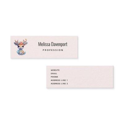 Cute Baby Deer with Antlers and Flowers Mini
