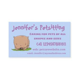 Cute baby wombat cartoon illustration