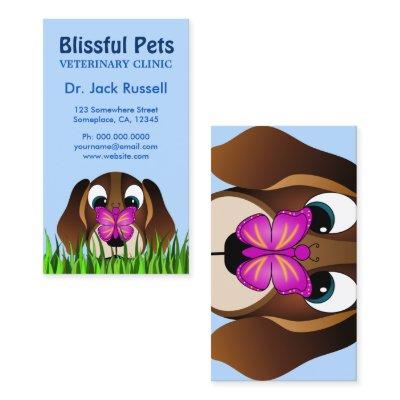Cute Beagle Puppy Dog and Butterfly Veterinary