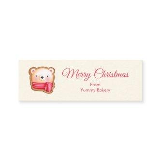 Cute Bear Face in a Red Scarf Christmas Greeting Mini