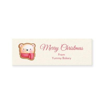 Cute Bear Face in a Red Scarf Christmas Greeting Mini